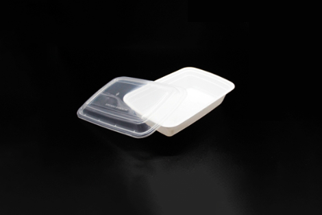 Tiger Brand 878 White 32 oz. Heavy-Duty PP Rectangular Takeout Container Combo (150 Sets)