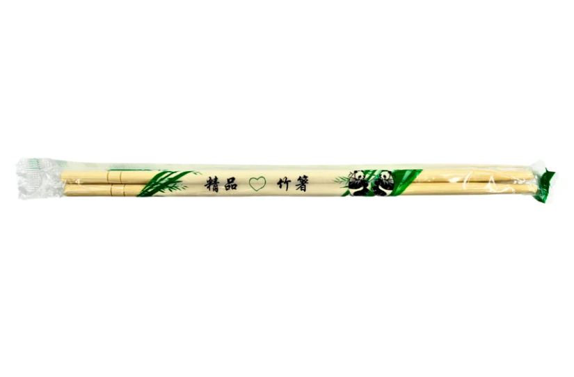 9" Inch Bamboo Chopsticks Individually Plastic Wrapped (500) Pairs