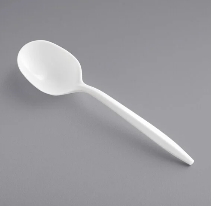 Medium Weight White Polypropylene Plastic Soup Spoon (700/Case)