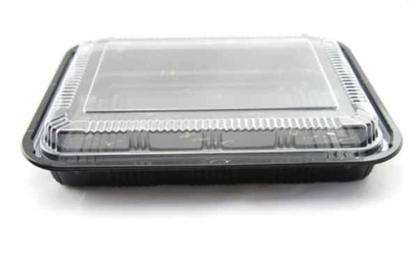 830 Largest Party Tray Sushi Containers ( Kamome Bird )160 SETS / Case (160 Trays, 160 Lids) ≈12.5" × 9.0" × 1.8" (L×W×H)