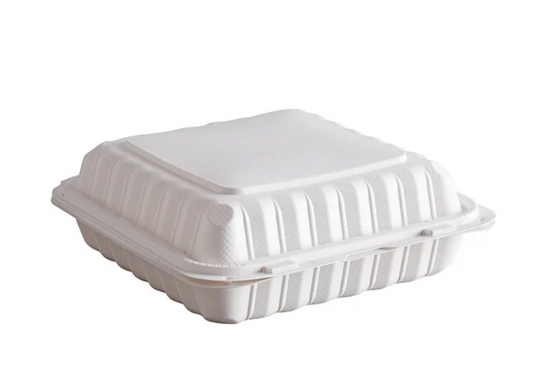9x9 Inch Ivory White PP Container - 1 Compartment (150/Case)