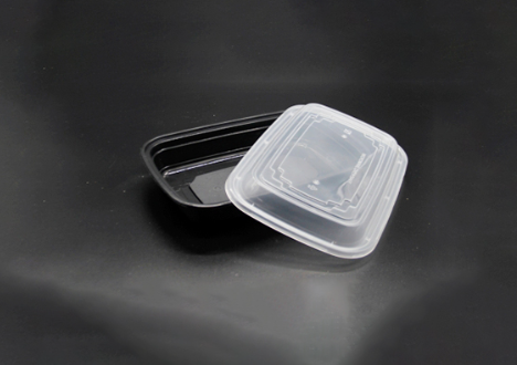 Tiger Brand 818B 16 oz. Black Rectangular Microwavable Side/Small Meal Containers (150/Case)
