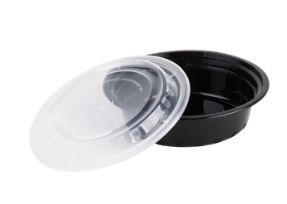 Tiger Brand Heavy-Duty 16 oz. Black Round Microwavable Takeout Food Containers with Lids (150-Count Case)