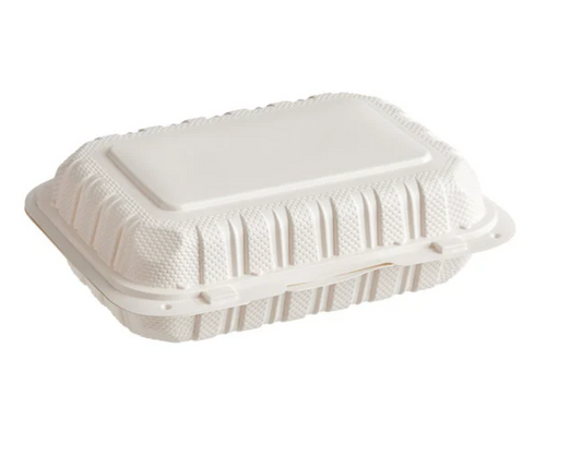 9x6 Inch Rectangular Ivory White PP Container - 1 Compartment (150/Case)