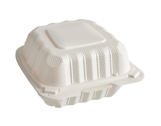 6x6 Inch Ivory White PP Container - 1 Compartment (250/Case)