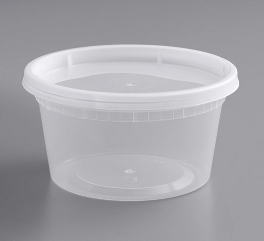 12 oz. PP Translucent Deli Container and Lid Combo (Case of 240 Sets)
