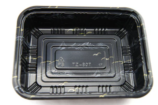 807 Small Sushi Tray  ( Kamome Bird ) 600 SETS / Case (600 Trays, 600 Lids) ≈7.3" × 4.6" × 1.6" (L×W×H)