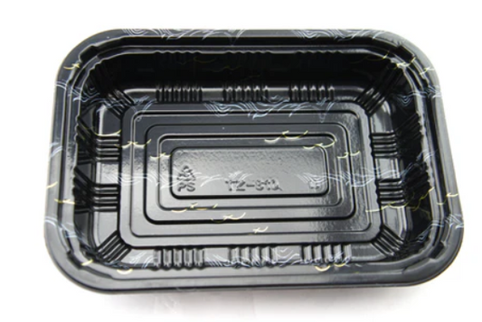 810 Standard Sushi Tray  ( Kamome Bird ) 400 SETS / Case (400 Trays, 400 Lids) ≈8.5" × 5.8" × 1.6" (L×W×H)