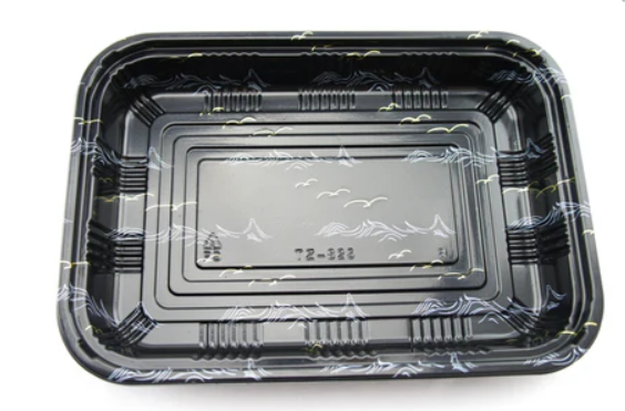 825 Extended Large Tray Sushi Containers  ( Kamome Bird ) 200 SETS / Case (200 Trays, 200 Lids) ≈11.7" × 8.3" × 1.8" (L×W×H)
