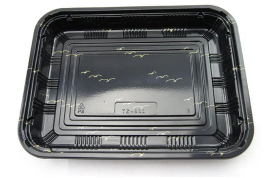 830 Largest Party Tray Sushi Containers ( Kamome Bird )160 SETS / Case (160 Trays, 160 Lids) ≈12.5" × 9.0" × 1.8" (L×W×H)
