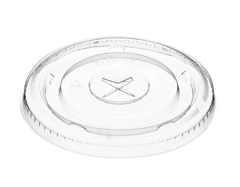Cold Cup Clear Flat Lid with Straw Slot - Fits 16, 20, and 24 oz. Cups - (1,000)/Case