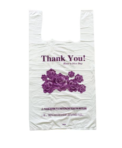 1/8 Size Rose T-Shirt Carryout Bags - Heavy Duty (500/Case)