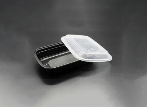 Tiger Brand 868B 28 oz. Black Rectangular Heavy-Duty Microwavable Takeout Boxes (150/Case)