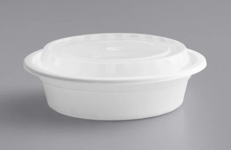 Tiger Brand Heavy-Duty 24 oz. White Round Microwavable Takeout Food Containers with Lids (150-Count Case)