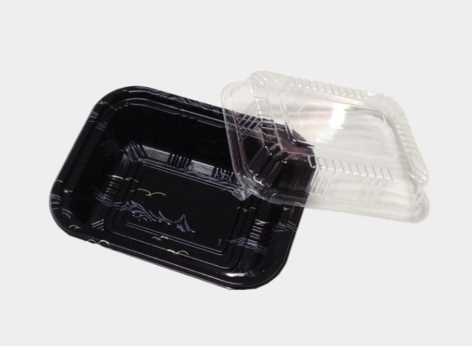 805 PS Sushi Containers, Appetizer Tray & Lid Combo ( Kamome Bird ) (5.5" x 4.6", Case of 600 Sets)