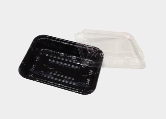 807 Small Sushi Tray  ( Kamome Bird ) 600 SETS / Case (600 Trays, 600 Lids) ≈7.3" × 4.6" × 1.6" (L×W×H)